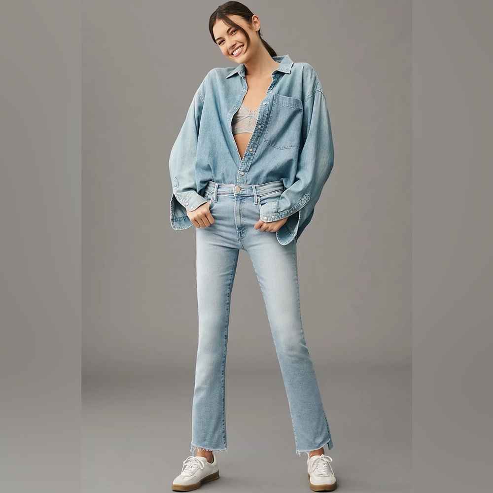 MOTHER Light Blue Ankle & Cropped Jeans